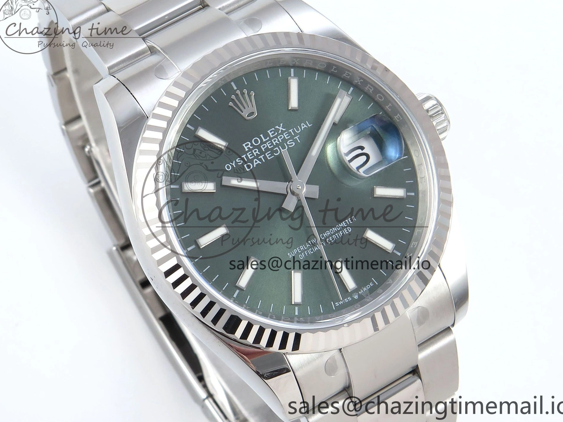 Dial EWEF DateJust 126234 A3235 Bracelet on Stick 36 Green Edition Oyster Best 0509